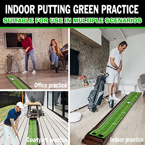 Dachenus Putting Green, Putting Matt for Indoors, Putting Mat Indoor Golf Matt Putting with Automatic Ball Return for Outdoor, Office, Living Room Practice,Best Putting Assist