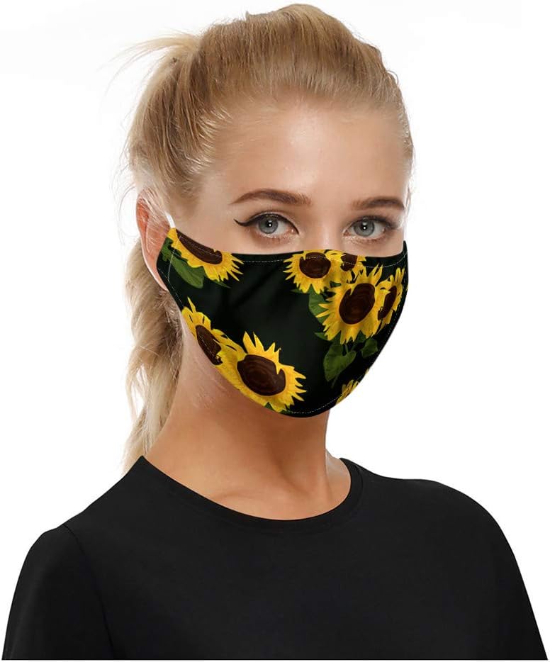 Anti-Dust Protective Mouth Face Cover with 2 pcs Carbon Filter Breathing Face Shields Washable Reusable Half Facepiece Protection from Dust, Pollen - Earloop Mouth Face Guard for Men Women Kids