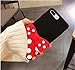 Soft Silicone Minnie Mouse Case with Kickstand for iPhone 7 Plus / 8 Plus 7+ 8+ 7Plus 8Plus Large Size Cartoon Black Red Color Polka Dots Protective Cute Lovely Gift Kids Boys Girls Little Teen