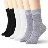 Womens Thin Cotton Socks High Ankle 6 Pack