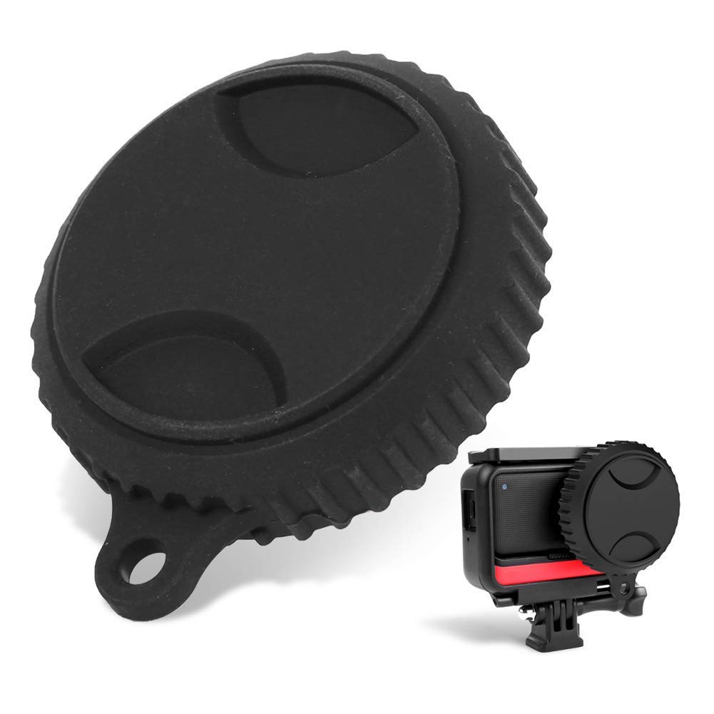 Universal Camera Lens Dust Cap, Portable Silicone Camera Lens Protector with Hanging Hole, Non-Slip Threaded Design, Drop and Water Resistant, for Insta 360 One R 1 Inch Lens.