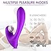 Juntame Clitoral Vibrator, 2 in 1 Sex Toy Clitoris G spot Stimulator Tongue Vibrator Clit Dildo for Women Couples with 10 Licking & 9 Vibrating Modes Waterproof Rechargeable - Purple