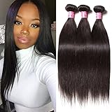 YIROO Brazilian Virgin Straight Hair Weave 3 Bundles 6A Unprocessed Human Hair Extensions Silky Remy Hair Natural Color