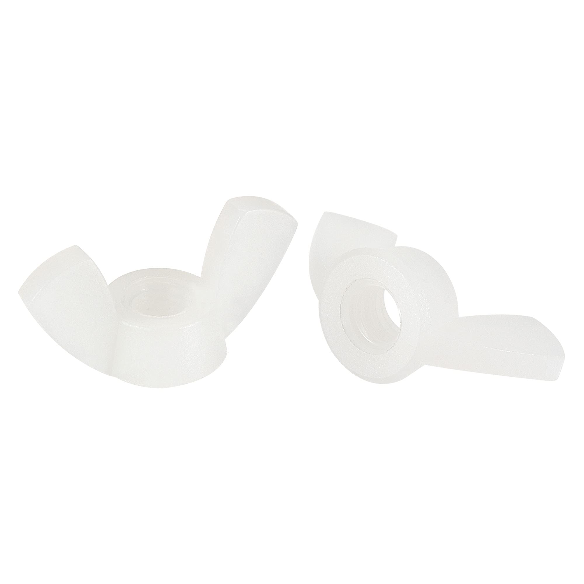 sourcing map M5 Wing Nuts Nylon Butterfly Nut Hand Twist Tighten Fasteners White 25pcs