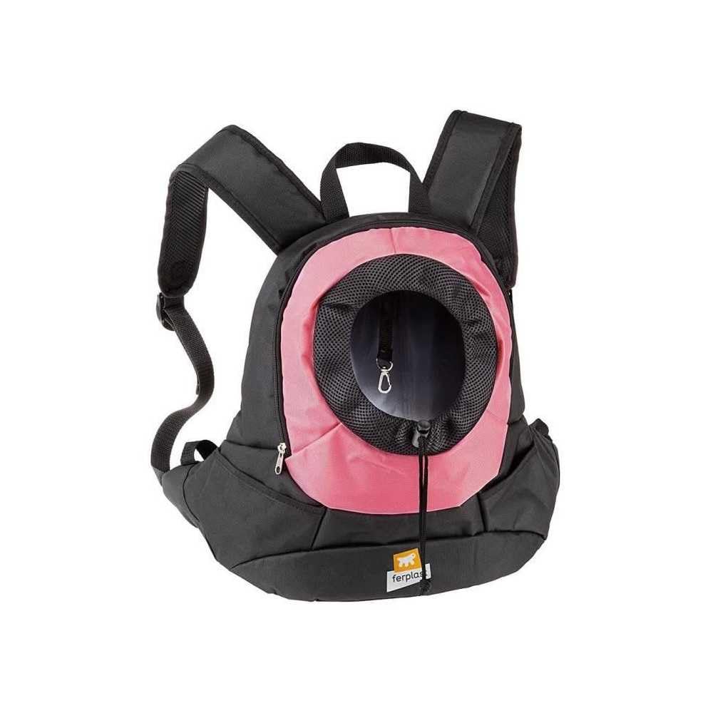 Ferplast Dog Carrier KANGOO, Cat Backpack, Cat Carrier, Pet Carrier, Dog Carriers for Small Dogs, Adjustable Straps, Safety Strap, Max 6 Kg, 37 x 16 x 36.5H cm, Pink