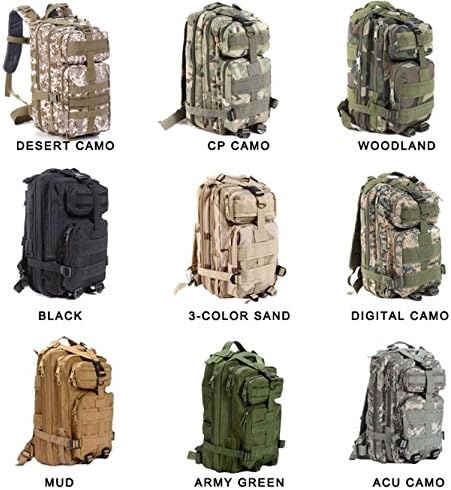 30L Hiking Camping Bag Army Military Tactical Trekking Rucksack Backpack Full Color (DESERT CAMO)