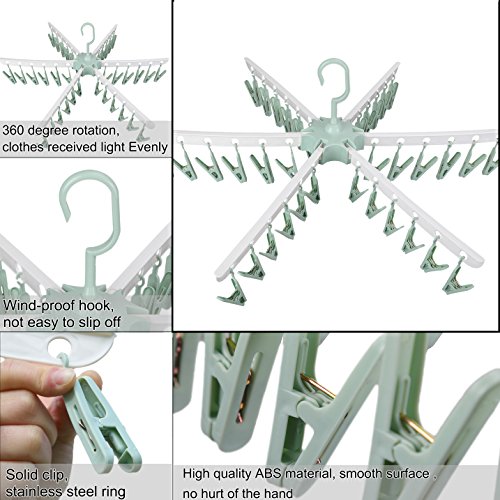 Swivel Hook Plastic 36 Pegs Drying Rack Clothes Hanger for Underwear