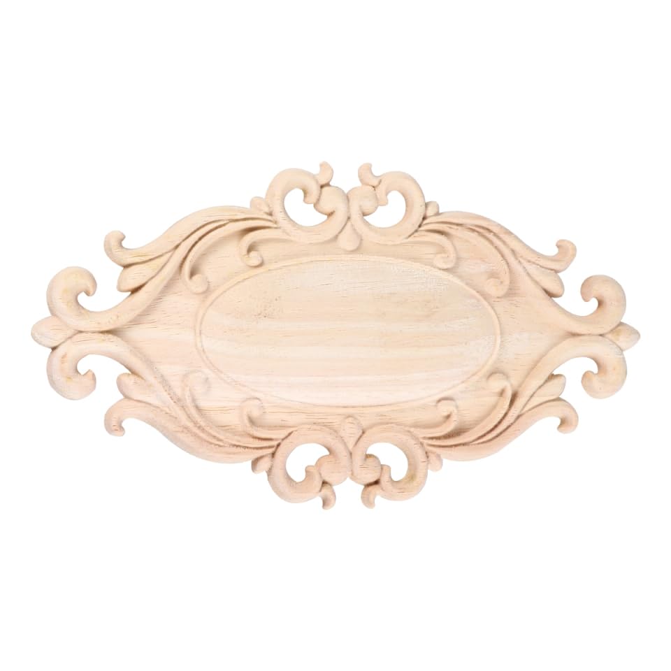 LIOOBO Wood Trim Moulding Wood Mouldings Decorative Trim Interior s Decorative Door Frame Accent Carved Corner Onlay Applique Carved Applique Unpainted Furniture European Style 20cm