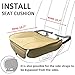 Car Seat Cushion, 1PC Edge Wrapping Car Interior PU Leather Car Seat Cushions Protector Front Car Seat Covers, Single Seat Cushion Cover Pad Mat for Auto Four-door sedan & SUV Driver Seat(Beige)