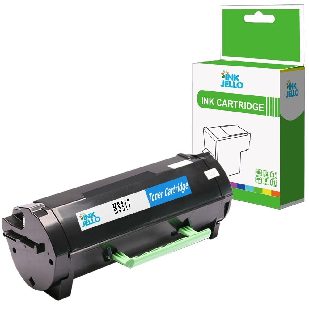InkJello Toner Cartridge For Printer, Compatibile with Lexmark MS317dn MS417dn MS517dn MS617dn MX317dn MX417de MX517de MX617de (Black, 1-Pack)