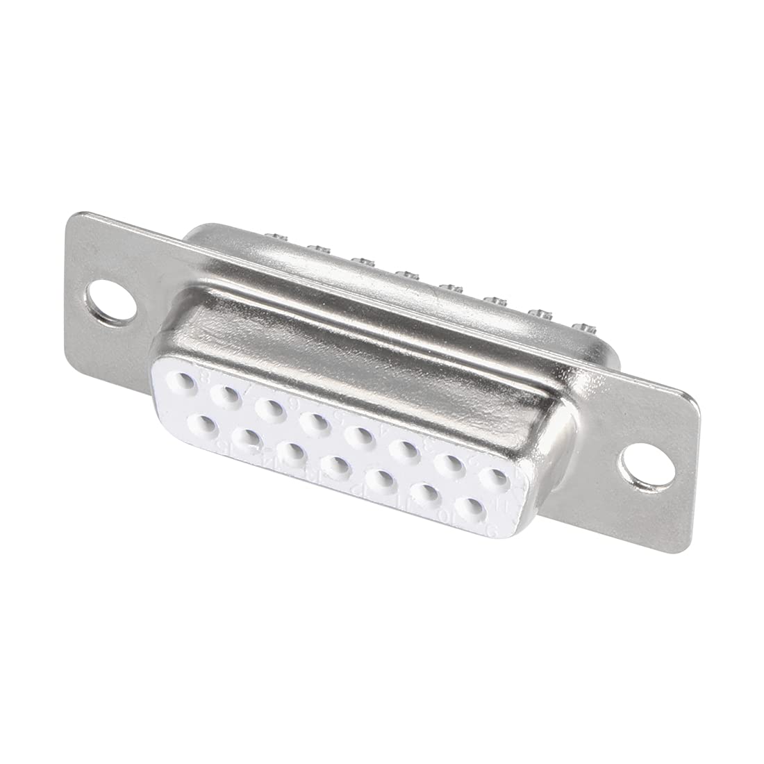 sourcing map D-sub Connector DB15 Female Socket 15-pin 2-row Port Terminal Breakout for Mechanical Equipment CNC Computers White Pack of 1