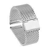 Beauty7 Heavy 18mm Stainless Steel Mesh Wrist Watch Band Bracelet Strap Replacement Adjustable Buckle
