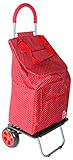 dbest products Bigger Trolley Dolly, Red Pin Dot Shopping Grocery Foldable Cart