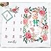 Baby Monthly Milestone Blanket, Oenbopo Newborn Infant Photo Prop Shoots Backdrop Kids Swaddling Wrap Baby Shower Gift with Month Numbers for Photography Background (Flower)