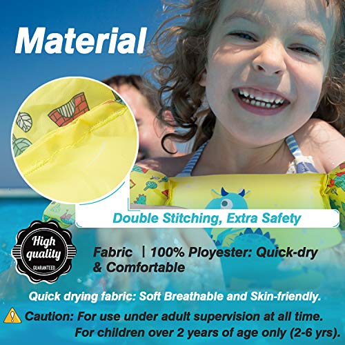 Qshare Kids Life Jacket Vest for Children, Swim Aid Floats for Swimming Pool, Learn to Swim for 25lbs to 55lbs Toddlers (Pirates)