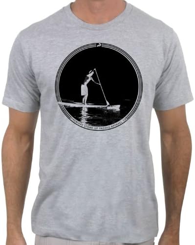 Premiere Paddlesurf Men's Black Circle SUP T-Shirt, Large, Heather Grey