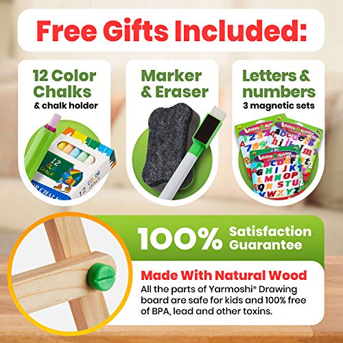 4 YARMOSHI+Blackboard+Whiteboard+Double+Sided+Adjustable