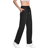 Auriviz High Waisted Sweat Pants Drawstring Womens Sweatpants Slant Side Pockets Straight Leg Pants 29’’ Inseam