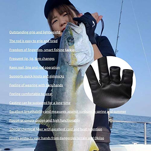 L.A.Y Sport Fishing Gloves Jigging sea bass Fly‐Fishing Men's & Women's