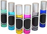 6 Pack Firefly Craft Glass Roller Bottle with Chalkboard Labels, 10 ml each
