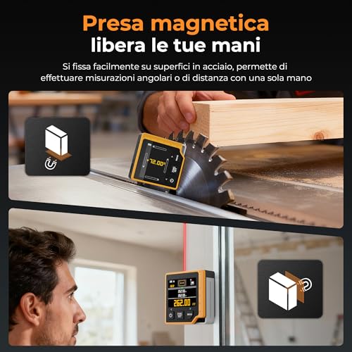CIGMAN Digital Laser Rangefinder 3 in 1 80 M, Distance Meter with Backlit LCD, Electronic Bubble, Digital Protractor, M/In/FT Unit, Digital Laser Meter (CD80)