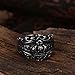 Herinos Stainless Steel Black Crown Ring Halloween with Hollowed-Out Design
