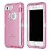 MAXCURY Clear Case, Full Body Protection Heavy Duty Shock Absorption 3 in 1 Silicone Rubber with Hard PC Phone Case Cover No Buit in Screen Protector. (Clear Pink, for iPhone SE2022/2020/8/7/6S/6)