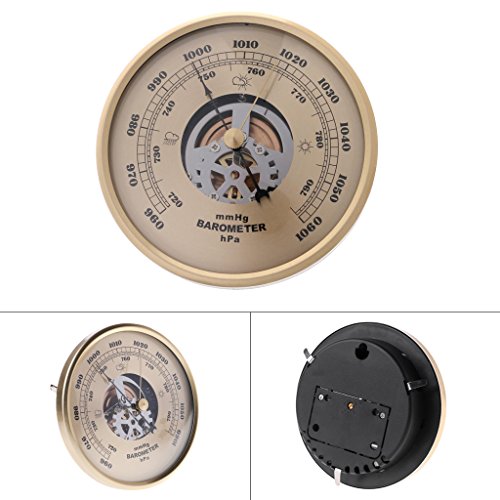 Sixsons Wall Mounted Barometer 108mm Round Dial Air Weather Station Air Pressure Monitoring Instrument Accurate Weather Prediction mmHg/hPa