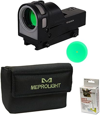 Meprolight The Mako Group M21 D5 Self-Powered Day/Night Reflex Sight with Dust Cover - 5.5 MOA + Tactical Protective Carry Velcro Storage Pouch With Belt Loops + Ultimate Arms Gear Lens Cleaning Kit