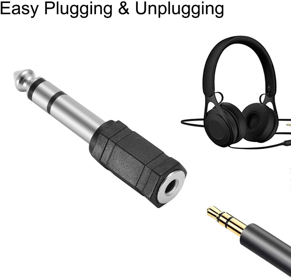 AHOAO Headphone Adapter 3.5mm Female to 6.35mm Male, 2 Pack Headphone Jack Stereo Audio Aux Adapter for Digital Piano Keyboard, etc - Image 4