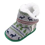 Weixinbuy Infant Baby Boys Girls Ankle Slip-on Shoes Christmas Snow Boots
