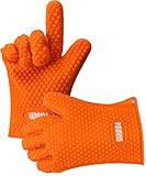 Winrida Heat Resistant Silicone BBQ Gloves for Cooking Baking Barbeque Potholder