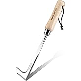 WORKPRO Crack Weeder, 12" Stainless Steel Crevice Weeding Tool with Ash Wooden Handle