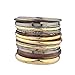 LUX ACCESSORIES Textured Multi Color Multiple Aztec Bangle Set