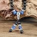 COAI Multilayer Blue Kyanite and Obsidian Malas Prayer Beads Bracelet