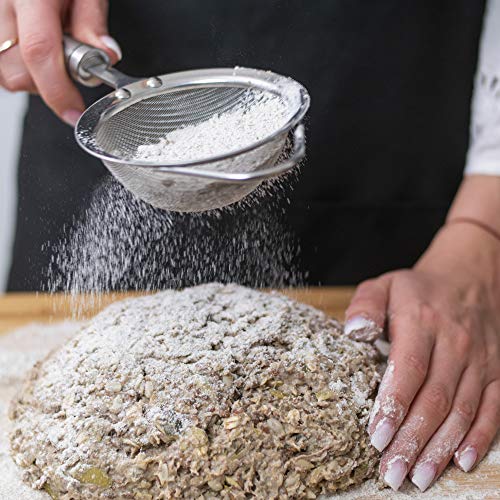 Küchensieb Edelstahl Set 3 Teilig mit Auflagehilfe und Haken | Feines Sieb Set Spülmaschinen geeignet | Strainer Kitchen… – Bild 7