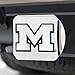 FANMATS 14996 Michigan Wolverines Chrome Metal Hitch Cover with Chrome Metal 3D Emblem