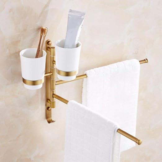 Colgador de torre Bastidores de toallas Cobre europeo antiguo doble