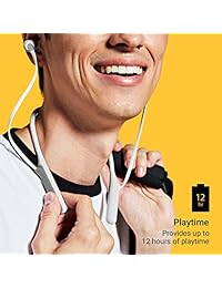 JAM Tune en Bluetooth Neckband Estilo auriculares   30 ft. Gama, 12 horas de reproducción, manos libres, el sudor y la lluvia Resisitant IPX4   Entrenamiento auriculares color negro Gris