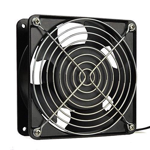 Pinfox 110V AC High Speed Cabinet 1238 Cooling Fan, 120mm x 120mm x 38mm, 115V 120V Dual Ball Bearings for Incubator, Home Brewing (120mm x 120mm x 38mm)