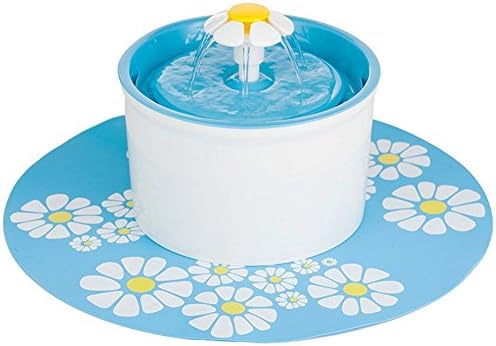 Lovebones StoryPet Fountain Automatic Water Dispenser for Dogs and Cats, Healthy and Hygienic Dog Fountain (Flower Fountain) (Blue)