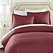 HC Collection Duvet Cover - Burgundy Queen Size Duvet Cover - 3 Piece Soft Breathable Microfiber Duvet Cover Set with Zipper Closure & 2 Pillow Shams