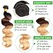 Ombre Brazilian Hair Body Wave 3 Tone Ombre Bundles Human Hair, 3 Ombre Hair Bundles With Closure Ombre Body Wave Ombre Bundles (T1B/4/27,20 22 24+18)