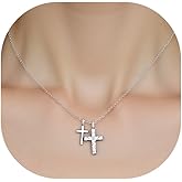 Buyongwant Double Cross Necklace Y2k Irregular Diamond Embedding Trend Hip Hop Fashion Retro Pendant Necklace