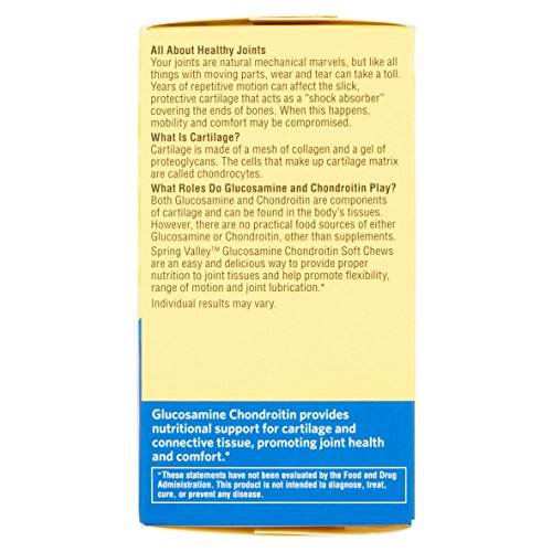 Spring Valley Glucosamine Chondroitin Orange Cream flavor 50 Soft Chews