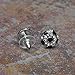 Lux Accessories Kids Girls Black Soccer Futbol F·tbol Pave And Enamel Ball Stud Earrings