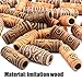 Aylifu 60pcs Mixed Color Imitation Wood Tube Hair Beads - Light & Dark Brown for Style 1 & 2 - DIY Accessory for Hair Braiding & Decoration