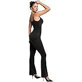 BRXL Flare Jumpsuits for Women Tummy Control Spaghetti Strap Yoga Jumpsuit Butt Lifting One Piece Jump Suit