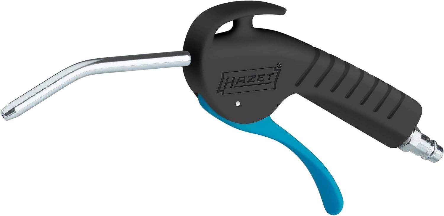 HAZET Blow Gun 9040P-1 I 100 mm Long Curved Gland 6 Bar Operating Pressure with Ergonomic Handle I for Quick Removal of Chips or Other Foreign Bodies