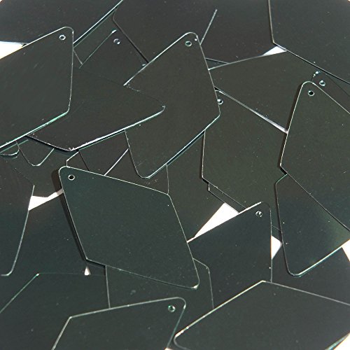 Forest Green Sequin Long Diamond 1.75 inch Metallic Couture Loose Paillettes Made in USA.